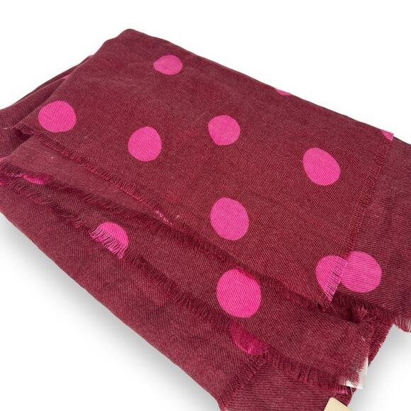 NWT On 34th Supersoft Polka Dot Printed Wrap Scarf Pink Red NEW - Picture 4 of 7